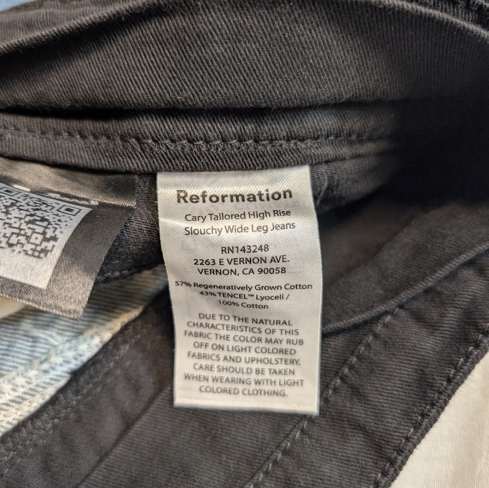 Reformation Cary Tailored High Rise Slouchy Wide Leg Jeans Size 31 - Picture 16 of 17